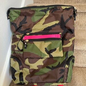 Camouflage Backpack with Pink Accents